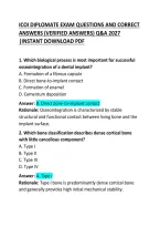 ICOI Diplomate Exam Questions and Correct Answers
