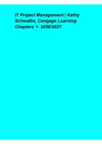 IT Project Management &ndash; Kathy Schwalbe&comma; Cengage Learning Chapters 1&ndash; 2026&sol;2027 Study Guide