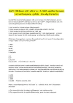 AAPC CPB Exam with all Correct & 100&percnt; Verified Answers &vert;Actual Complete Update &vert;Already Graded A&plus;