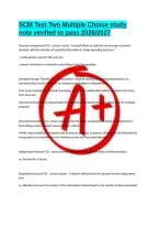 SCM Test Two Multiple Choice study note verified to pass 2026&sol;2027