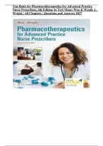 Test Bank for Pharmacotherapeutics for Advanced Practice Nurse Prescribers&comma; 6th Edition by Teri Moser Woo & Wendy L&period; Wright &vert; All 57 Chapters &vert; Questions & Answers &vert; 2027&NewLine;