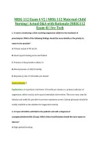 NRSG 112 Exam 4 V2 &vert; NRSG 112 Maternal-Child &NewLine;Nursing &vert; Actual Q&A with Rationale &lpar;NRSG112 &NewLine;Exam 4&rpar; &vert; Ivy Tech