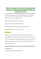 NRSG 112 Exam 4 V3 &vert; NRSG 112 Maternal-Child &NewLine;Nursing &vert; Actual Q&A with Rationale &lpar;NRSG112 &NewLine;Exam 4&rpar; &vert; Ivy Tech