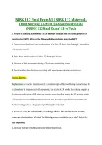 NRSG 112 Final Exam V1 &vert; NRSG 112 Maternal&NewLine;Child Nursing &vert; Actual Q&A with Rationale &NewLine;&lpar;NRSG112 Final Exam&rpar; &vert; Ivy Tech