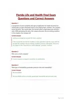 Florida Life and Health Final Exam Questions and Correct Answers&NewLine;