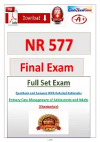 NR 577 Primary Care Management of Adolescents and Adults Final Exam &lpar;NEW 2026&sol;2027 UPDATE&excl;&excl;&rpar; Questions and Answers With Detailed Rationales 