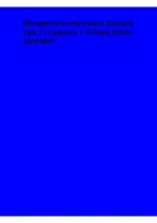  Management Information Systems Test 1 &ndash; Chapters 1&ndash;5 Study Guide 2026&sol;2027