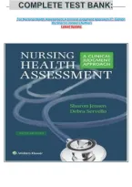COMPLETE TEST BANK&colon;&NewLine;&NewLine;&NewLine;For Nursing Health Assessment A Clinical Judgment Approach 5th Edition&NewLine; By Sharon Jensen &lpar;Author&rpar;  Latest Update&period;&NewLine;