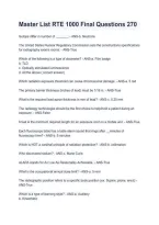 Master List RTE 1000 Final Questions 270 &ndash; Practice Questions & Study Guide