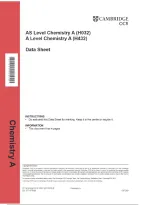 AS Level Chemistry A &lpar;H032&rpar;&NewLine;A Level Chemistry A &lpar;H432&rpar;&NewLine;Data Sheet June 2026