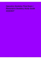 Operative Dentistry Final Exam &ndash; Restorative Dentistry Study Guide 2026&sol;2027