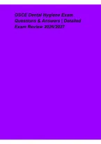 OSCE Dental Hygiene Exam Questions & Answers &ndash; Detailed Exam Review 2026&sol;2027