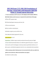 NSG 300 Exam 2 V3 &vert; NSG 300 Foundations of &NewLine;Nursing &vert; Actual Q&A with Rationale &lpar;NSG300 &NewLine;Exam 2&rpar; &vert; Grand Canyon University 