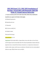 NSG 300 Exam 3 V1 &vert; NSG 300 Foundations of &NewLine;Nursing &vert; Actual Q&A with Rationale &lpar;NSG300 &NewLine;Exam 3&rpar; &vert; Grand Canyon University
