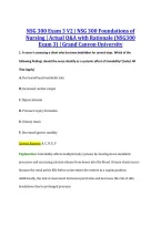 NSG 300 Exam 3 V2 &vert; NSG 300 Foundations of &NewLine;Nursing &vert; Actual Q&A with Rationale &lpar;NSG300 &NewLine;Exam 3&rpar; &vert; Grand Canyon University