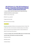 NSG 300 Exam 4 V1 &vert; NSG 300 Foundations of &NewLine;Nursing &vert; Actual Q&A with Rationale &lpar;NSG300 &NewLine;Exam 4&rpar; &vert; Grand Canyon University 