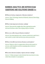 BUSINESS ANALYTICS 3RD EDITION EXAM&NewLine;QUESTIONS AND SOLUTIONS GRADED A&plus;&NewLine;