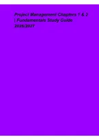 Project Management Chapters 1 & 2 &ndash; Fundamentals Study Guide 2026&sol;2027