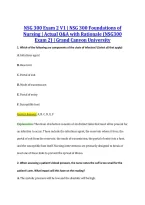 NSG 300 Exam 2 V1 &vert; NSG 300 Foundations of &NewLine;Nursing &vert; Actual Q&A with Rationale &lpar;NSG300 &NewLine;Exam 2&rpar; &vert; Grand Canyon University