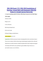NSG 300 Exam 2 V2 &vert; NSG 300 Foundations of &NewLine;Nursing &vert; Actual Q&A with Rationale &lpar;NSG300 &NewLine;Exam 2&rpar; &vert; Grand Canyon University 