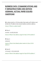 BUSINESS DATA COMMUNICATIONS AND&NewLine;IT INFRASTRUCTURES 2ND EDITION&NewLine;AGRAWAL ACTUAL PAPER SOLVED&NewLine;QUESTIONS&NewLine;