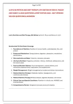 LUTZ'S NUTRITION AND DIET THERAPY&comma; 8TH EDITION BY ERIN E&period; MAZUR &NewLine;AND NANCY A&period;2026 QUESTIONS LATEST EDITION 2026 &ndash; 2027 VERSION &NewLine;SOLVED QUESTIONS & ANSWERS