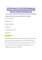 NSG 300 Exam 4 V3 &vert; NSG 300 Foundations of &NewLine;Nursing &vert; Actual Q&A with Rationale &lpar;NSG300 &NewLine;Exam 4&rpar; &vert; Grand Canyon University