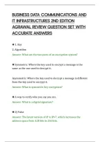 BUSINESS DATA COMMUNICATIONS AND&NewLine;IT INFRASTRUCTURES 2ND EDITION&NewLine;AGRAWAL REVIEW QUESTION SET WITH&NewLine;ACCURATE ANSWERS