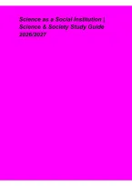 Science as a Social Institution &ndash; Science & Society Study Guide 2026&sol;2027