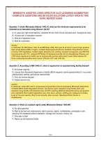 MINNESOTA ASSISTED LIVING DIRECTOR &lpar;ALD&rpar; LICENSING EXAMINATION&NewLine;COMPLETE QUESTIONS AND DETAILED SOLUTIONS LATEST UPDATE THIS&NewLine;YEAR&vert;&vert; NEWEST EXAM
