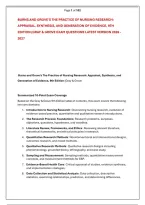 BURNS AND GROVE'S THE PRACTICE OF NURSING RESEARCH&colon; &NewLine;APPRAISAL&comma; SYNTHESIS&comma; AND GENERATION OF EVIDENCE&comma; 9TH &NewLine;EDITION &lpar;GRAY & GROVE EXAM QUESTIONS LATEST VERSION 2026 - &NewLine;2027