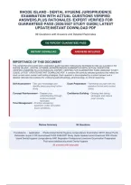 RHODE ISLAND - DENTAL HYGIENE JURISPRUDENCE&NewLine;EXAMINATION WITH ACTUAL QUESTIONS VERIFIED&NewLine;ANSWERS&comma;PLUS RATIONALES &sol;EXPERT VERIFIED FOR&NewLine;GUARANTEED PASS &lpar;2026&sol;2027 STUDY GUIDE&rpar; LATEST&NewLine;UPDATE&sol;INSTANT DOWNLOAD PDF
