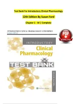 TEST BANK For Introductory Clinical Pharmacology&comma; 12th Edition By Susan Ford&comma; Verified Chapters 1 - 54&comma; Complete Newest Version&NewLine;