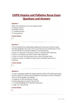CHPN Hospice and Palliative Nurse Exam Questions and Answers&NewLine;