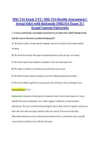 NSG 316 Exam 3 V2 &vert; NSG 316 Health Assessment &vert; &NewLine;Actual Q&A with Rationale &lpar;NSG316 Exam 3&rpar; &vert; &NewLine;Grand Canyon University