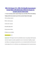 NSG 316 Exam 4 V1 &vert; NSG 316 Health Assessment &vert; &NewLine;Actual Q&A with Rationale &lpar;NSG316 Exam 4&rpar; &vert; &NewLine;Grand Canyon University