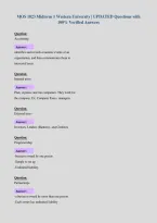 MOS 1023 Midterm 1 Western University &vert; UPDATED Questions with&NewLine;100&percnt; Verified Answers