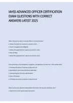 IAHSS Advanced Officer Certification Exam 2026&sol;2027 &vert; Practice Questions & Answers &vert; Study Guide
