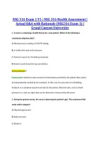 NSG 316 Exam 1 V1 &vert; NSG 316 Health Assessment &vert; &NewLine;Actual Q&A with Rationale &lpar;NSG316 Exam 1&rpar; &vert; &NewLine;Grand Canyon University 