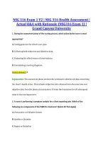 NSG 316 Exam 1 V2 &vert; NSG 316 Health Assessment &vert; &NewLine;Actual Q&A with Rationale &lpar;NSG316 Exam 1&rpar; &vert; &NewLine;Grand Canyon University