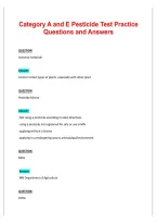 Category A and E Pesticide Test &ndash; Practice Questions and Answers 2026&sol;2027