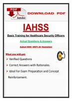 IAHSS Basic Training for Healthcare Security Officers Exam ~Actual Questions & Answers &lpar;Rationales&rpar; &lpar;Latest 2026 &sol; 2027&rpar;&comma; &lpar;A&plus; Guarantee&rpar;&period;