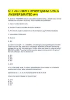 STT 231 Exam 1 Review QUESTIONS & ANSWERS&lpar;RATED A&plus;&rpar;&NewLine;&NewLine;