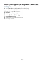 Persoonlijkheidspsychologie &ndash; uitgebreide samenvatting van persoonlijkheid&comma; intelligentie en persoonlijkheidsstoornissen
