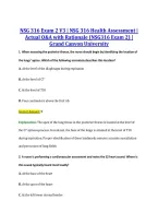 NSG 316 Exam 2 V3 &vert; NSG 316 Health Assessment &vert; &NewLine;Actual Q&A with Rationale &lpar;NSG316 Exam 2&rpar; &vert; &NewLine;Grand Canyon University