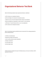 Organizational Behavior Test Bank &ndash; Practice Questions & Exam Review 2026&sol;2027