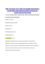 NSG 316 Exam 4 V3 &vert; NSG 316 Health Assessment &vert; &NewLine;Actual Q&A with Rationale &lpar;NSG316 Exam 4&rpar; &vert; &NewLine;Grand Canyon University 