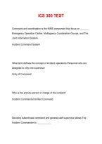 ICS 300 Test &ndash; Incident Command System 300 Exam Review&comma; Practice Questions&comma; Study Guide & Test Preparation