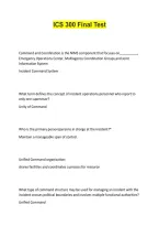 ICS 300 Final Test &ndash; Incident Command System 300 Final Exam Review&comma; Practice Questions & Comprehensive Study Guide