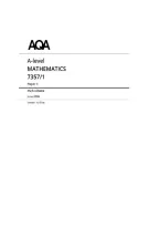 AQA A Level Mathematics Paper 1 2026 mark scheme &NewLine;